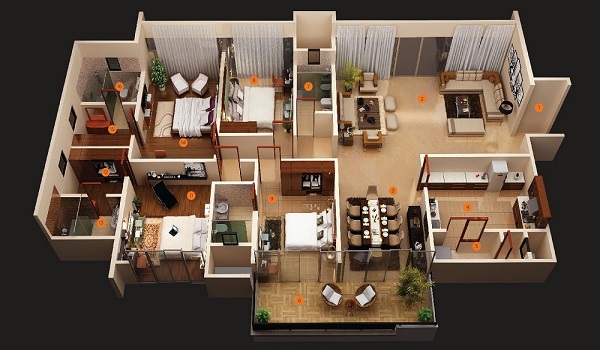 Sobha Neopolis 4 BHK Apartment Floor Plan